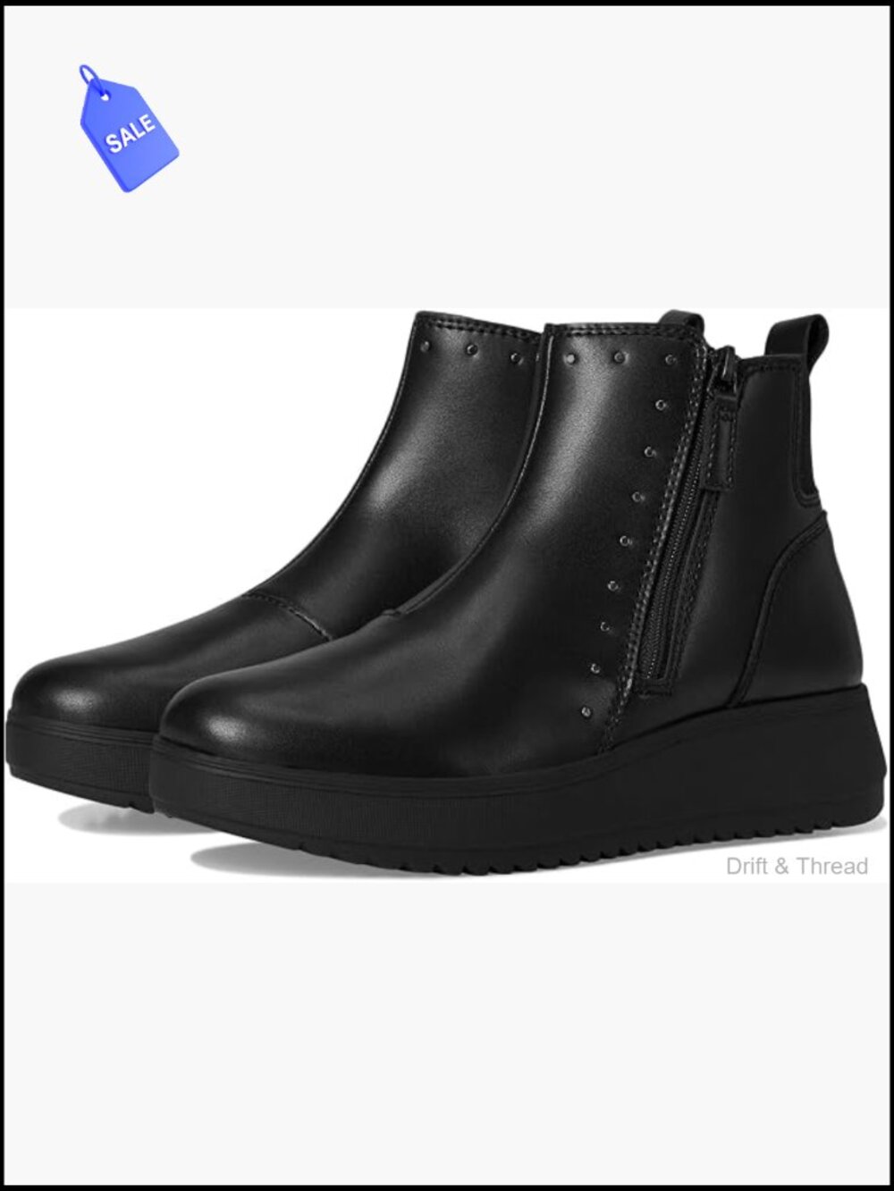 Women's Ankle Booties with Stud Detailing - Comfortable Closed Toe Zip Boots,